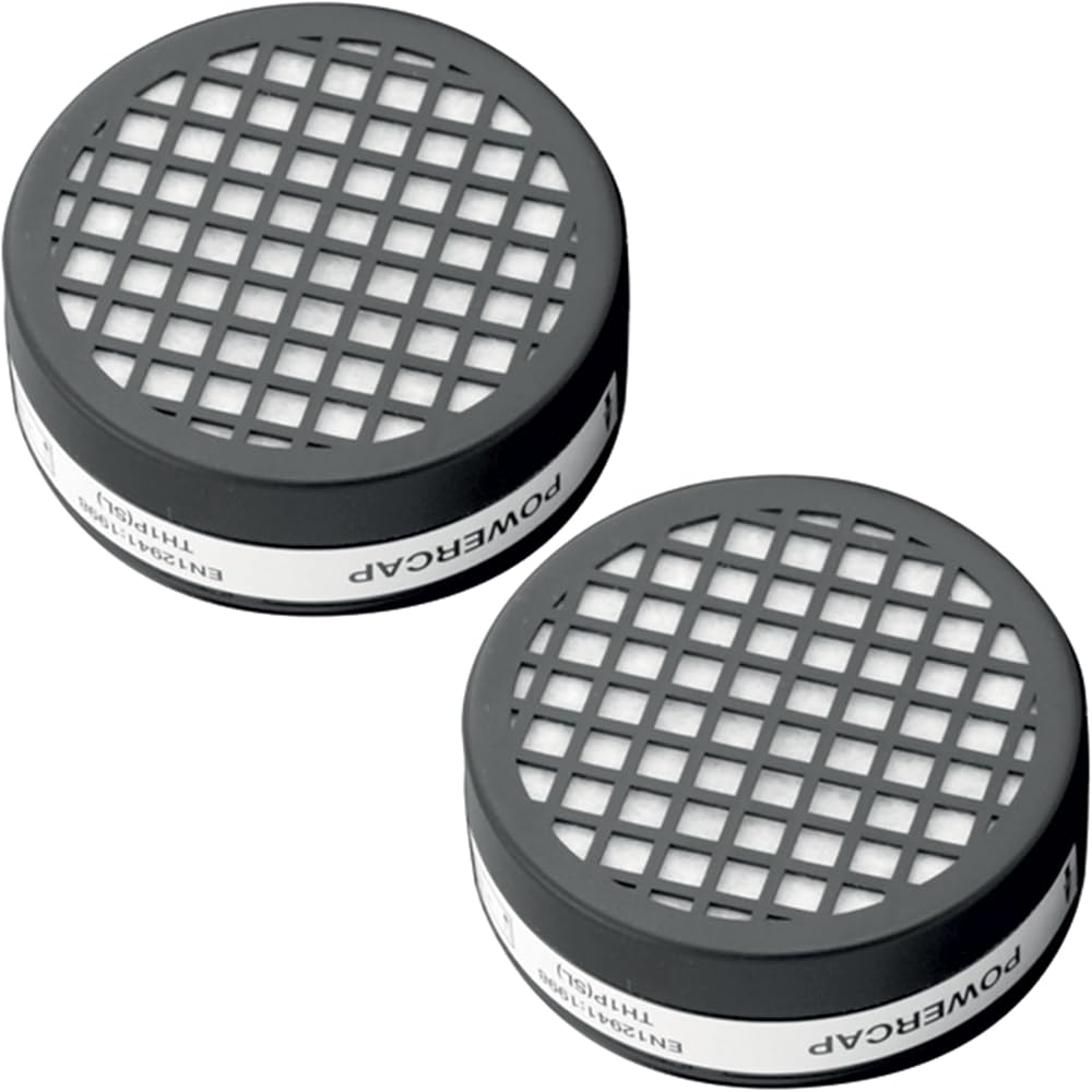 JSP Powercap Filters 1 Pair Black CAU601-001-100 Spare TH1P Type