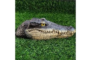 DONGAI Floating Alligator Head Pool Accessories, Fake Gator Head Deterrent Swimming Pool and koi Pools,for Goose, Predator, Heron, Duck Control, Pool, Garden and Patio Accessories, 12.6 Inches