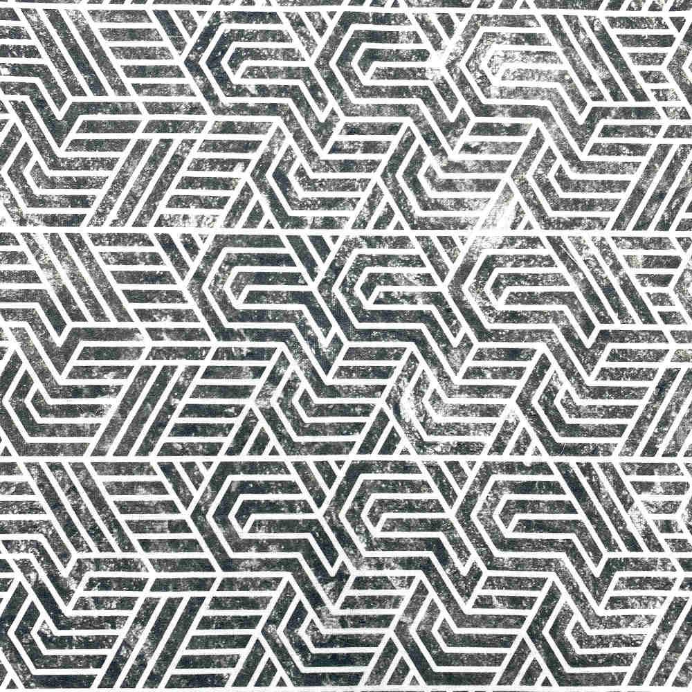 Kt KILOtela - Digital Printed Canvas Fabric – Half Panama 100% Cotton – Upholstery, Scarf, Tablecloth, Curtain – 100 cm Length x 280 cm Width | Geometric – Grey, White ─ 1 Metre