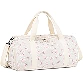 Gym Bag Sports Duffle Bag with Wet Pocket Weekender Overnight Bags with Waterproof Shoe Compartment for Girls Kids Women Dance Workout Travel Bags