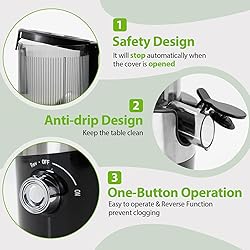 Juicer Machines, Aeitto Cold Press Juicer,4.9" Wide