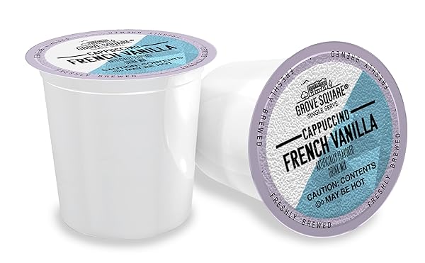 GROVE SQUARE CAPPUCCINO PODS, FRENCH VANILLA, SINGLE SERVE, 50 COUNT (PACK OF 1) – PACKAGING MAY VARY