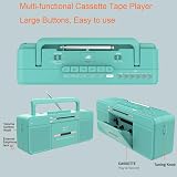 WISCENT Vintage Portable Cassette Player Boombox Bluetooth USB AM FM Teal view 9