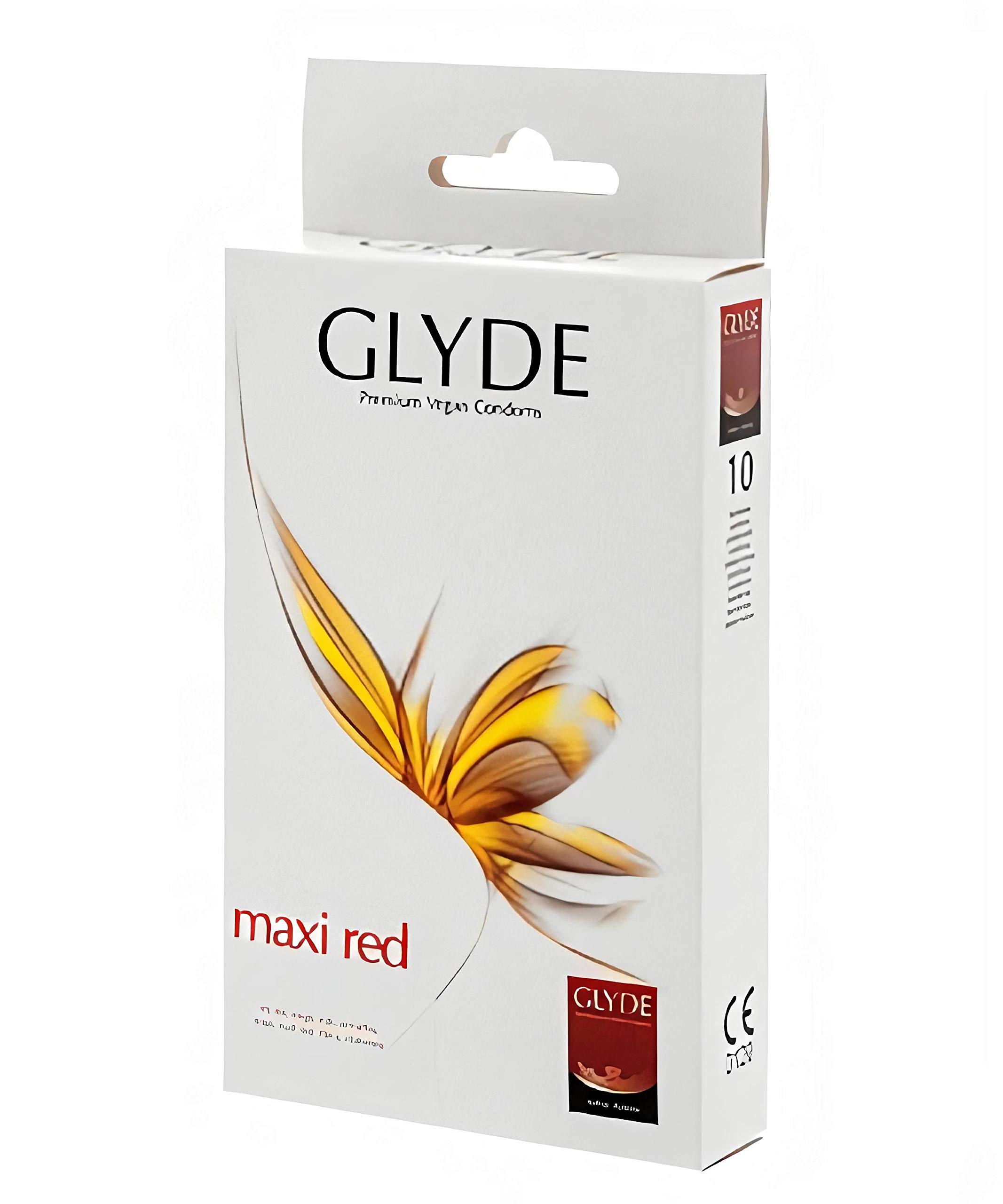 Glyde Maxi Red 10 Large Red Vegan Condoms