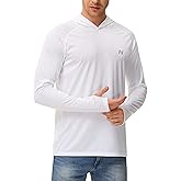 isnowood Sun Shirt UPF 50+ Men's Fishing Shirt Long Sleeve UV Protection Hoodie Rash Guard for Swimming Running Hiking Light