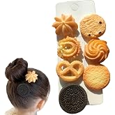 BXBibxiy 7-Piece Cookie Hair Clips Set - Imitation Chocolate Chip Cookie Hair Accessories，Cute Cartoon Candy Fun Hair Barrett
