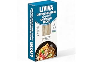 LIVIVA Dried Shirataki Spaghetti – Keto, Gluten Free, Vegan, Halal, Kosher, Non-GMO, Plant-Based - Taste & Cook like regular 
