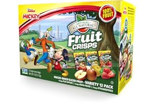 BROTHERS-ALL-NATURAL Brothers All Natural Disney Freeze Dried Fruit Crisps, Variety Pack, 12 Single Serve Bags, Fuji Apple, Asian Pear, Strawberry, Made with 100% Fruit, Gluten Free, Soy Free, Vegan, Heathy Snack