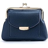 Lavogel Coin Purse With Credit Card Slot, Kiss Lock Coin Purse for Women, Large Capacity Coin Pouch, Change Purse Cute Car Coin Holder for Women(2-Blue)