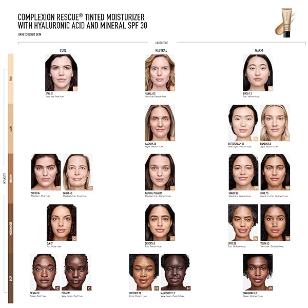 BAREMINERALS COMPLEXION RESCUE TINTED MOISTURIZER FOR FACE WITH SPF 30 + HYALURONIC ACID, HYDRATING TINTED MINERAL SUNSCREEN FOR FACE, SKIN TINT, VEGAN
