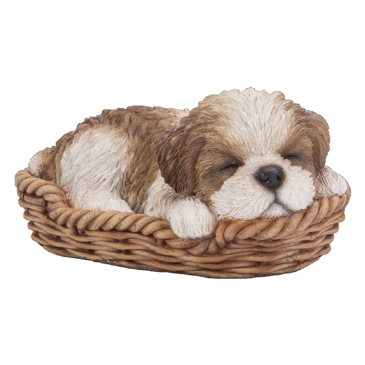Vivid Arts Pet Pal Brown ShihTzu Puppy In Basket