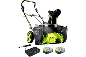 DEKOPRO 20-Inch Cordless Snow Blower, 40V Snow Blower, 25ft Throw, Adjustable Chute, LED Light, Electric Snow Thrower for Dri