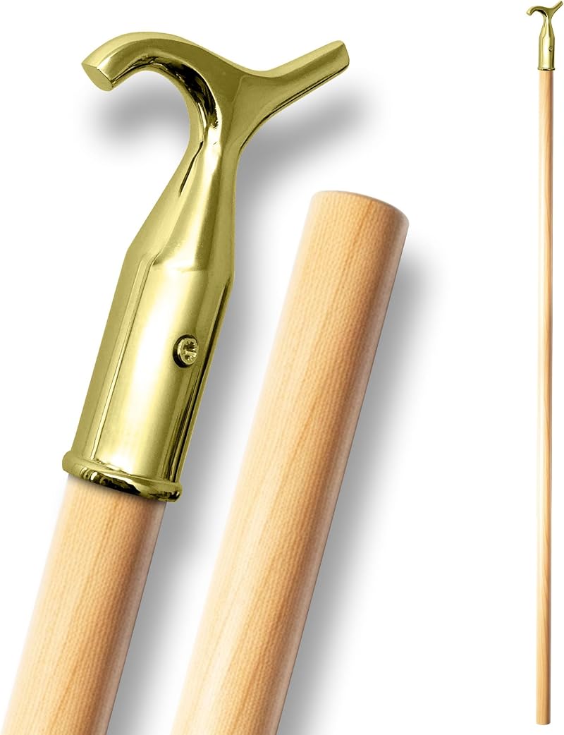 TDBS Window Pole Opener and Loft Ladder Pole 118cm Brass Hook