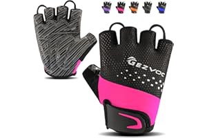 GEZVOC Cycling Gloves Bike Gloves Biking Gloves for Men Women with Shock-Absorbing Pad, Extra Grip,Flexible and Comfortable Fit,Light Weight,Breathable Mountain Bike Gloves