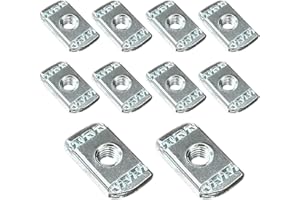 Abeicy Strut Channel Nuts, 3/8"-16 No Spring Thickened Nuts with Zinc Plated, Without Spring Nuts Use On Channel Struts (10 P