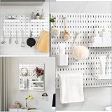 WOPPLXY Pegboard Combination Kit 4x 30x30cm White Wall Organiser 22 Accessories view 7