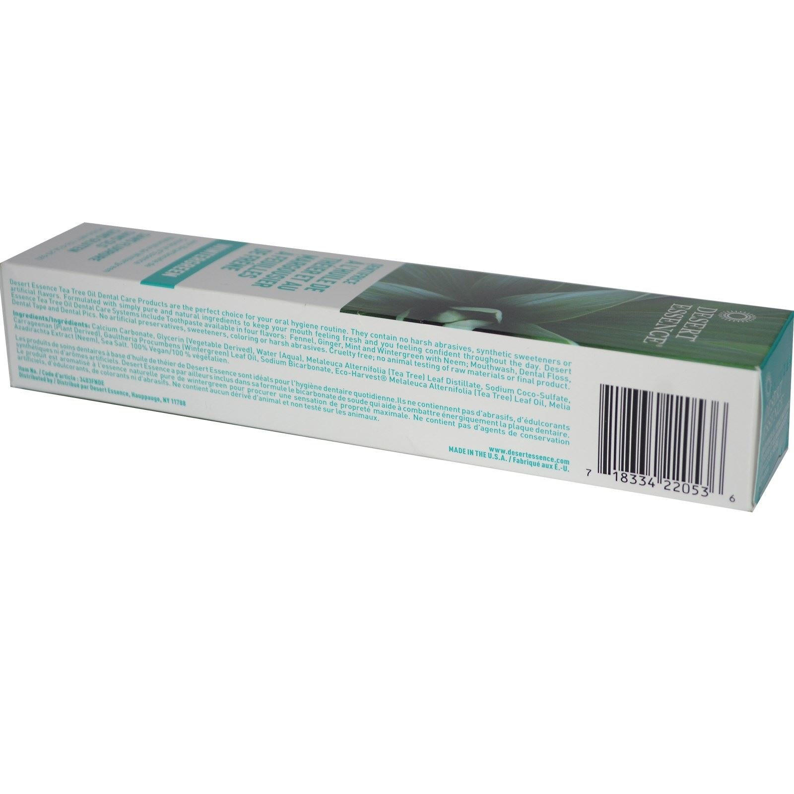 Desert Essence Tea Tree Oil Toothpaste w/Neem, 7- Ounce