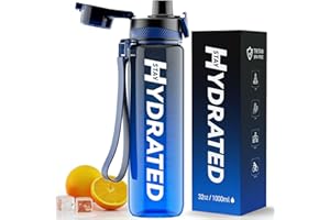 MEVOLY Water Bottle, 32 oz Motivational Water Bottles with Time Marker-Tritan & BPA Free, Sports Water Bottle with Time to Drink & Strap, Wide Mouth, Leakproof -Gift for Christmas Gym Fitness & Outdoor