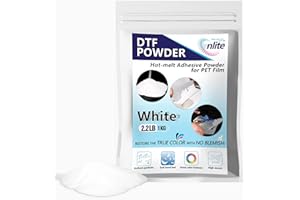 Enlite Premium DTF Powder 2.2LB / 1KG, White, Uniform Particle Size & Strong Adhesive, Used for DTF Film Transfer on T-Shirt or Other Fabrics