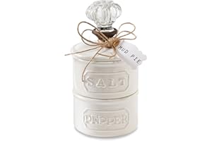 Mud Pie Door Knob Salt Cellar Set, White