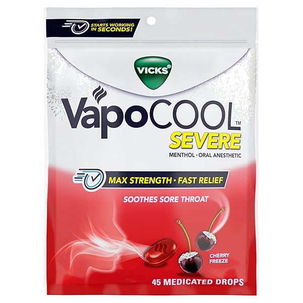 VICKS VAPOCOOL SEVERE MEDICATED SORE THROAT DROPS, MAX...