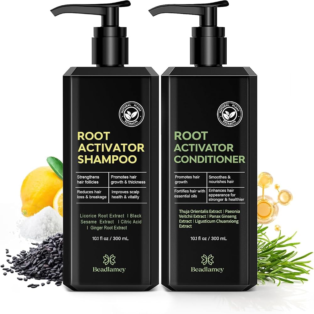 Root Activator Shampoo and Conditioner for Men: Hair Growth Set for Hair Loss and Thinning Hair