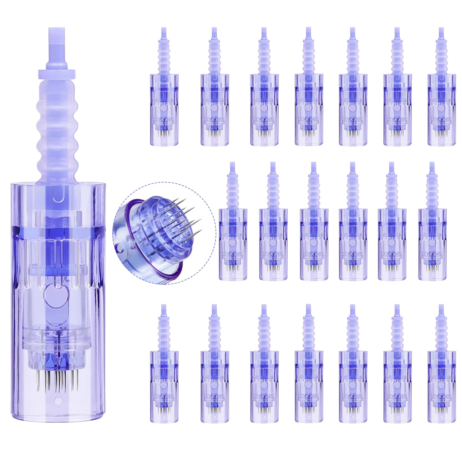 20 Pieces 12 pin Cartridge for Dermapen A6, Mysweety Microneedles for Electric Derma Microneedle Stamp Pen