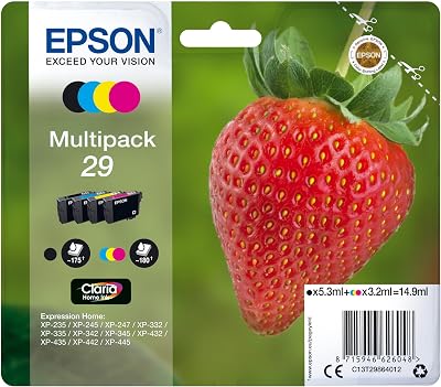 Epson 29 Strawberry Multipack Ink Cartridges 4-Color Claria Home