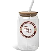 The Memory Company | Licensed NCAA 16oz Vintage Logo Glass with Bamboo Lid