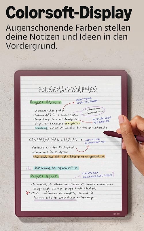 Kindle Scribe Colorsoft 32 GB (neueste Generation) – 11-Zoll-Farbdisplay mit Frontlicht – Dünn, leicht, leistungsstark – Dokumente, Bücher und integriertes Notizbuch – Graphit