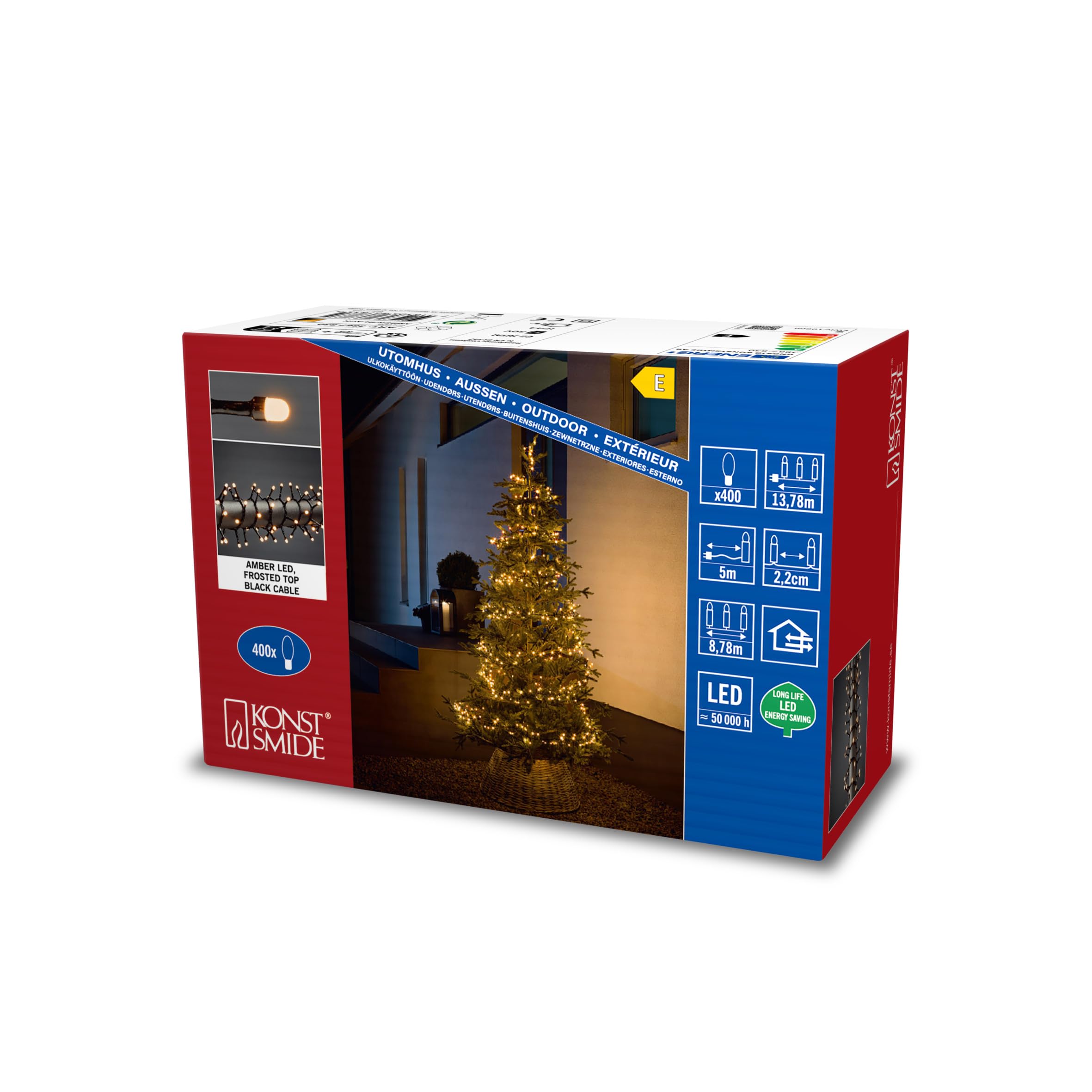 Konstsmide LED Fairy Lights - Indoor/Outdoor Use, Plug-In Mains Powered - 400 String for Outdoor, Perfect for Christmas Decorations — image 1