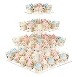 AMEITECH Cupcake Stand with Base, 4-Tier Square