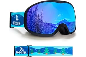 Keary Kids Ski Goggles for 3-14 Snowboard Goggles Kids Toddler Boys Girls Youth Snow Goggles 100% UV Protection Anti-Fog