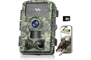 Dargahou Trail Camera 8k 60MP WiFi Game Camera with 130° No Glow Infrared LEDs Night Vision Motion Activated IP66 Waterproof, Bluetooth Cell Phone App for Outdoor Wildlife Deer Monitoring, Green
