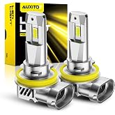 AUXITO H11 LED Bulbs, 60000LM 900% Super Bright, 60000+ Hours Life Service, 6500K Cool White, 1:1 Mini Size Wireless H8 H9 Fog Light Halogen Replacement, Plug &amp; Play, Pack of 2