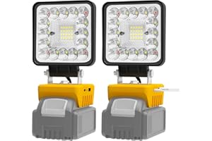 T-SUNICEM 2 PCS Cordless LED Work Light for Dewalt 18V 20V Max Battery, 5000LM Battery Light for Dewalt 20v Tools, Portable Work Light with USB & Type-C Charging for Jobsite, Garage, Car Repairing, Emergency