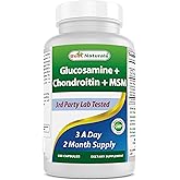 Best Naturals Glucosamine Chondroitin and MSM (Non-GMO) - Promotes Joint Health - 180 Count