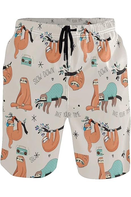 Swimtrunks Men Men's Dinosaur Quick Dry Swim Trunks Mens Flamingo