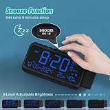 Mesqool LED Projection Alarm Clock with Dual Alarm FM Radio Temperature Humidity view 6
