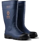 SUREWAY Steel Toe Rain Boots for Men, Knee High Waterproof Work Boots with Slip & Oil Resistant Outsole for Industrial, Construction, Agriculture