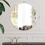 Sqinor Self Adhesive Round Mirror 40cm Frameless Wall Mirror Circle view 2