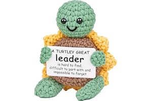 Glydein Boss Lady Gifts for Women, Great Leader Gift for Boss Day Birthday, Positive Handmade Crochet Sunflower Turtle Decor, Funny Leadership Manager Supervisor Boss Gift from Employee Coworker