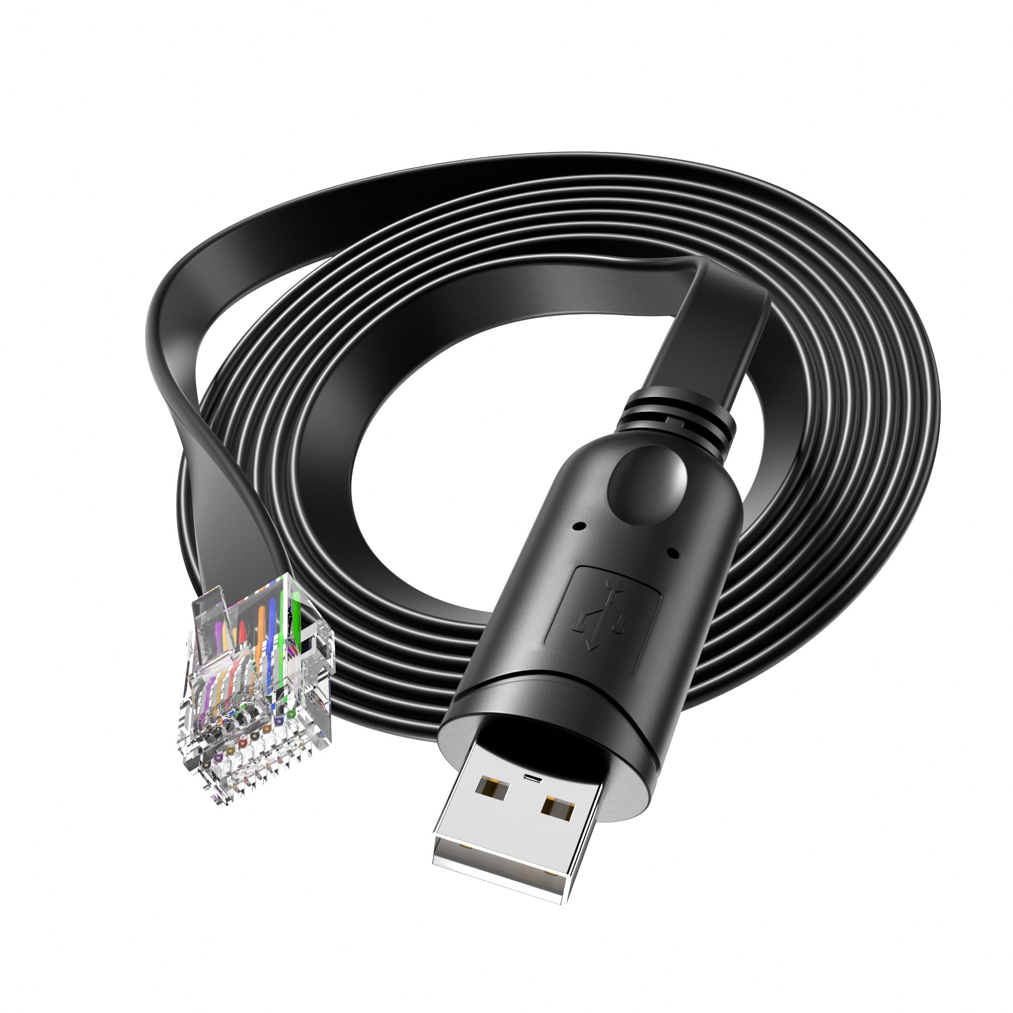 DriverGenius NetConsole | USB to RJ45 Console Cable, Rollover Adapter for Network Management, Device Troubleshooting, Cross-Platform Windows/macOS/Linux 【U2RJ45-RA, 1-Piece/Package】