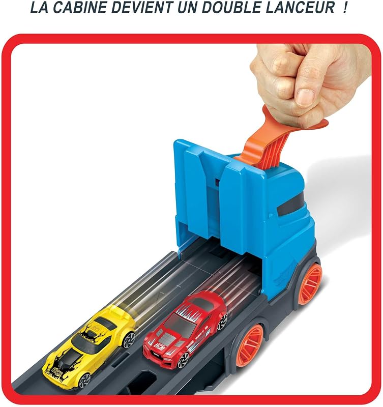 - Super Transporteur Extensible, Piste Camion pour Ranger Jusqu’à 20 véhicules, 3 Voitures incluses, Emballage fermé, Jouet pour Enfant, HGH33