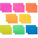 American Greetings Single Panel Blank Cards with Envelopes, Neon Rainbow Colors (100-Count)