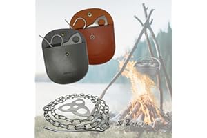 HUBUISH Camping Tripod Board - Campfire Tripod, Camping Tripod for Cooking, Turn Branches into Cooking Tripod, Portable Bushcraft Gear for Camper/Hiker Travel Outdoor Firepit Dutch Oven Tripod (Two Sets)