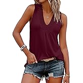 ANRABESS Womens Tank Tops Summer V Neck Loose Sleeveless Camisole 2026 Spring Crochet Insert Dressy Casual Blouses Vest Shirt