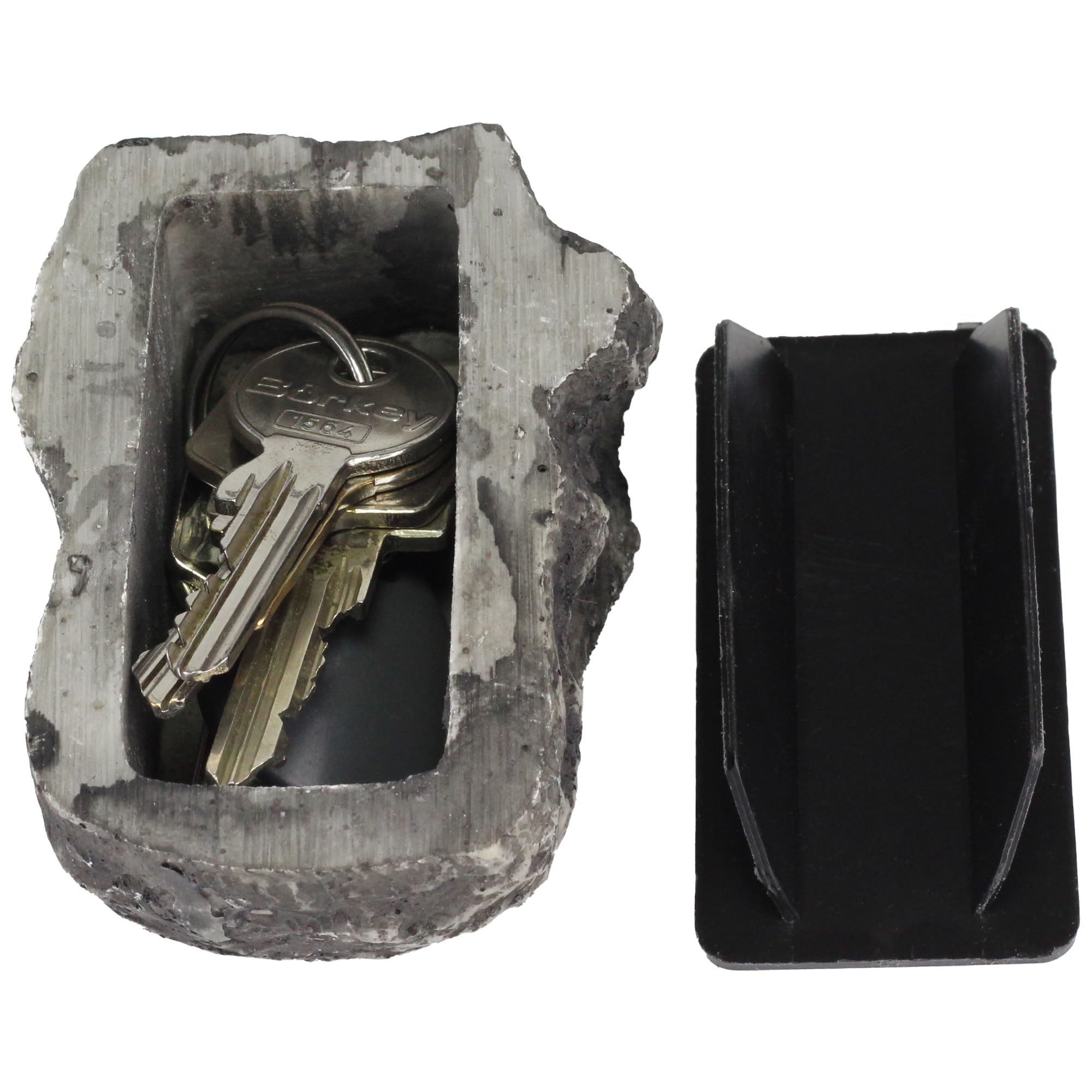 Evergreen Labs Stone With Secret Compartment, Fake but Feels and Looks Like Real, Key Safe, Hide Your Spare Key Outside, Stone Hiding Place, Gray, Large Version
