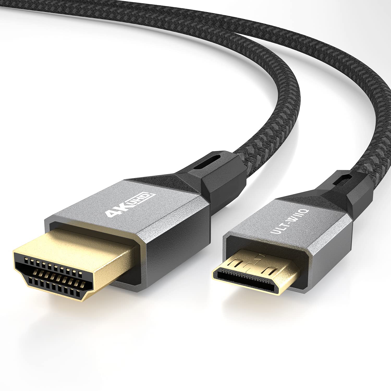 Mini HDMI to HDMI Cable 3M/9.9FT, HDMI 2.0 to Mini HDMI Nylon Braided Lead, 4K@60Hz, HDR for DSLR Camera, Camcorder, Monitor, TV, Nikon Z6, Canon EOS RP/EOS R/EOS 7D Mark II/XA40, Raspberry Pi Zero W