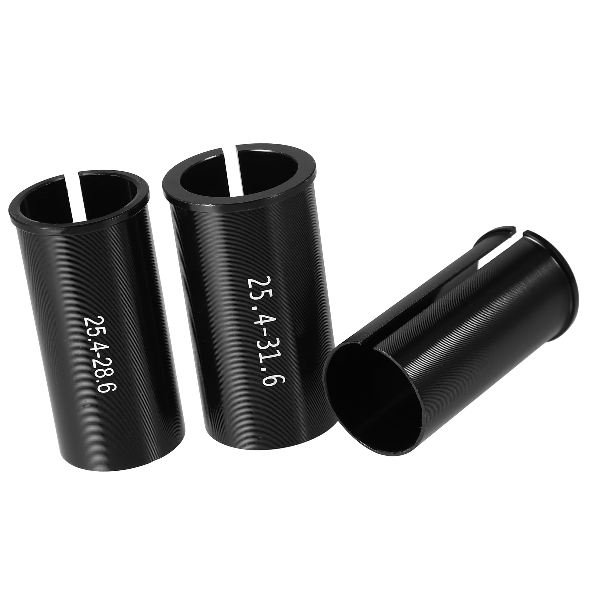 A ABSOPRO Bicycle Seat Post Adapter Aluminium Alloy Black (Set of 3)